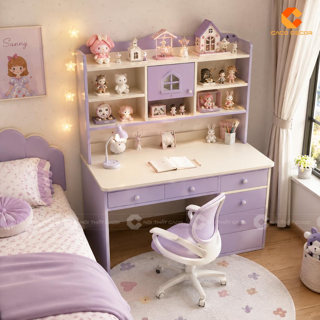 20+ Mẫu Bàn Học Cho Bé Gái Đẹp, Tiện Dụng Mùa Tựu Trường 7