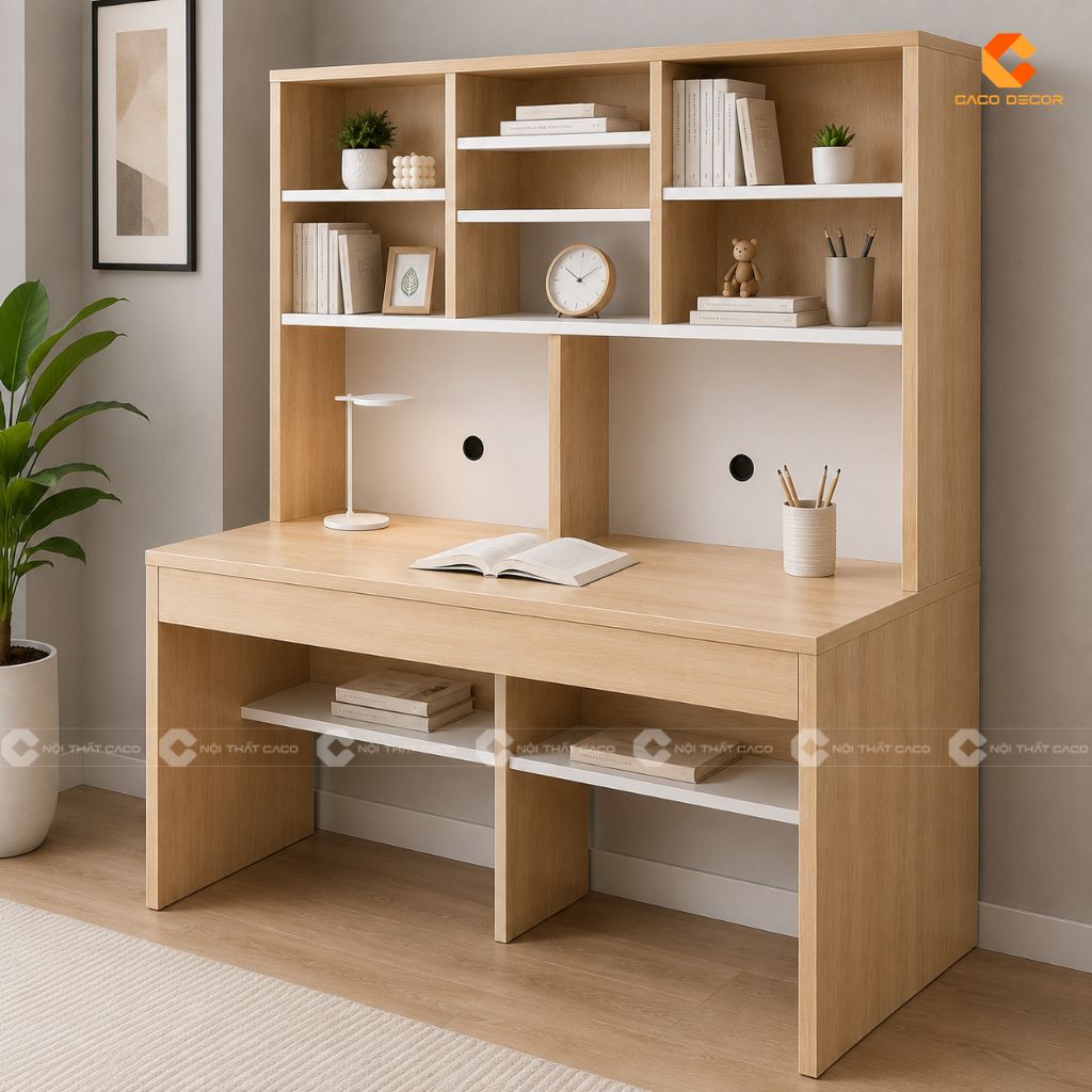 Bàn Học Sinh Gỗ Công Nghiệp Vàng Vân Gỗ Phối Trắng- BHTE013 2