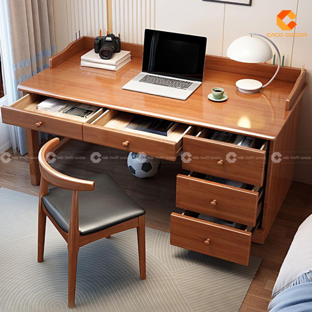 Góc chụp từ trên của bàn làm việc BLV047 nhiều ngăn kéo