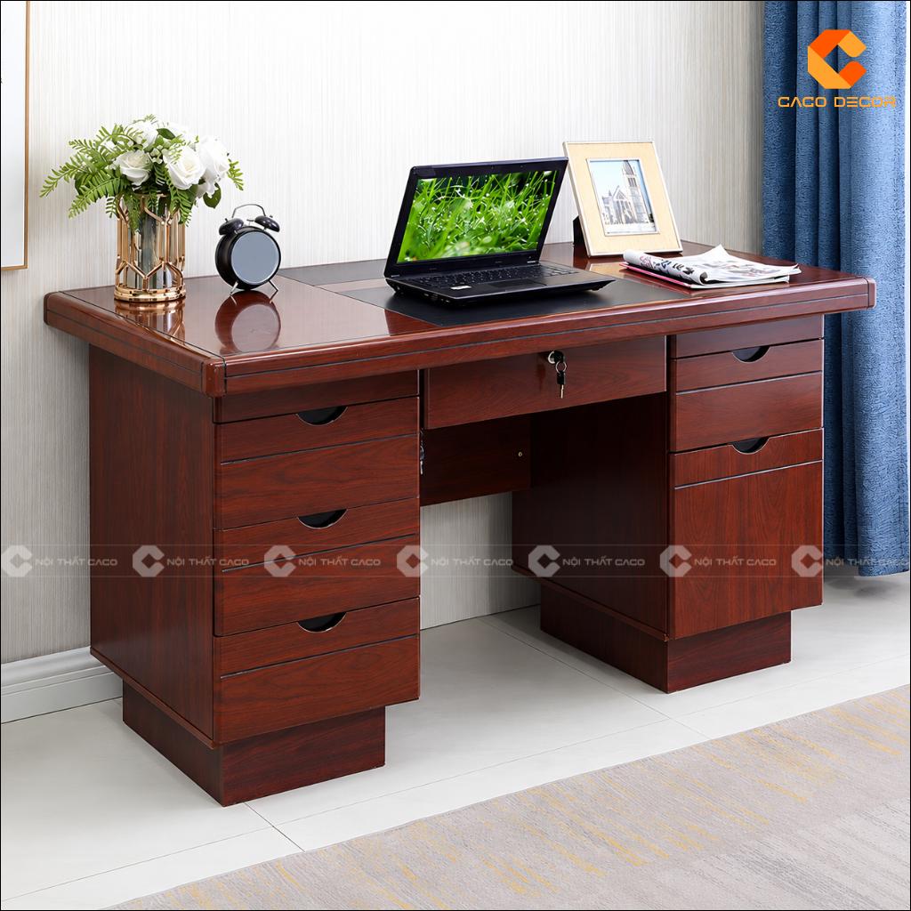 Bàn làm việc BLV055 màu gỗ trầm thiết kế sang trọng