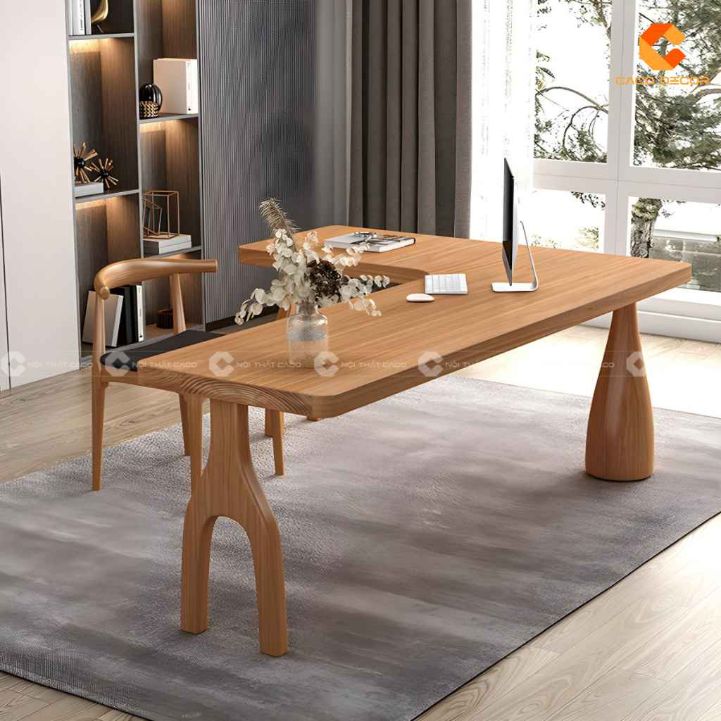 Bàn Giám Đốc Gỗ Tự Nhiên BGD050 Thiết Kế Sang Trọng 3