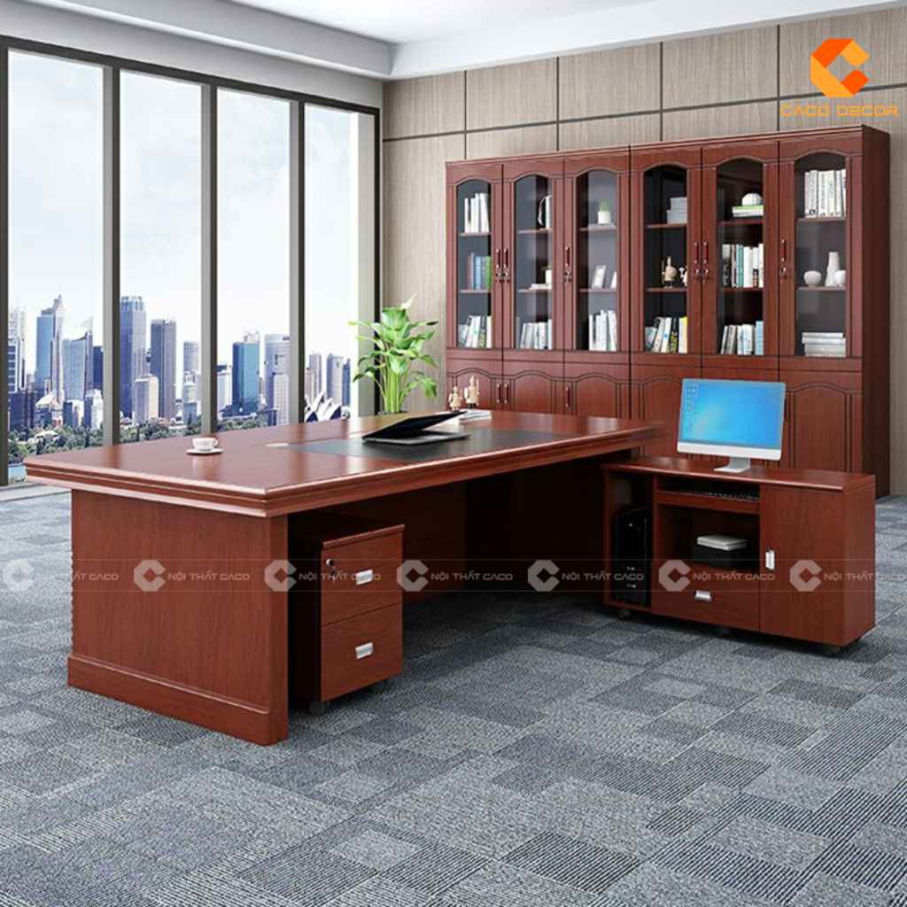 Bàn Giám Đốc Gỗ Tự Nhiên BGD052 Sang Trọng, Bề Thế 3
