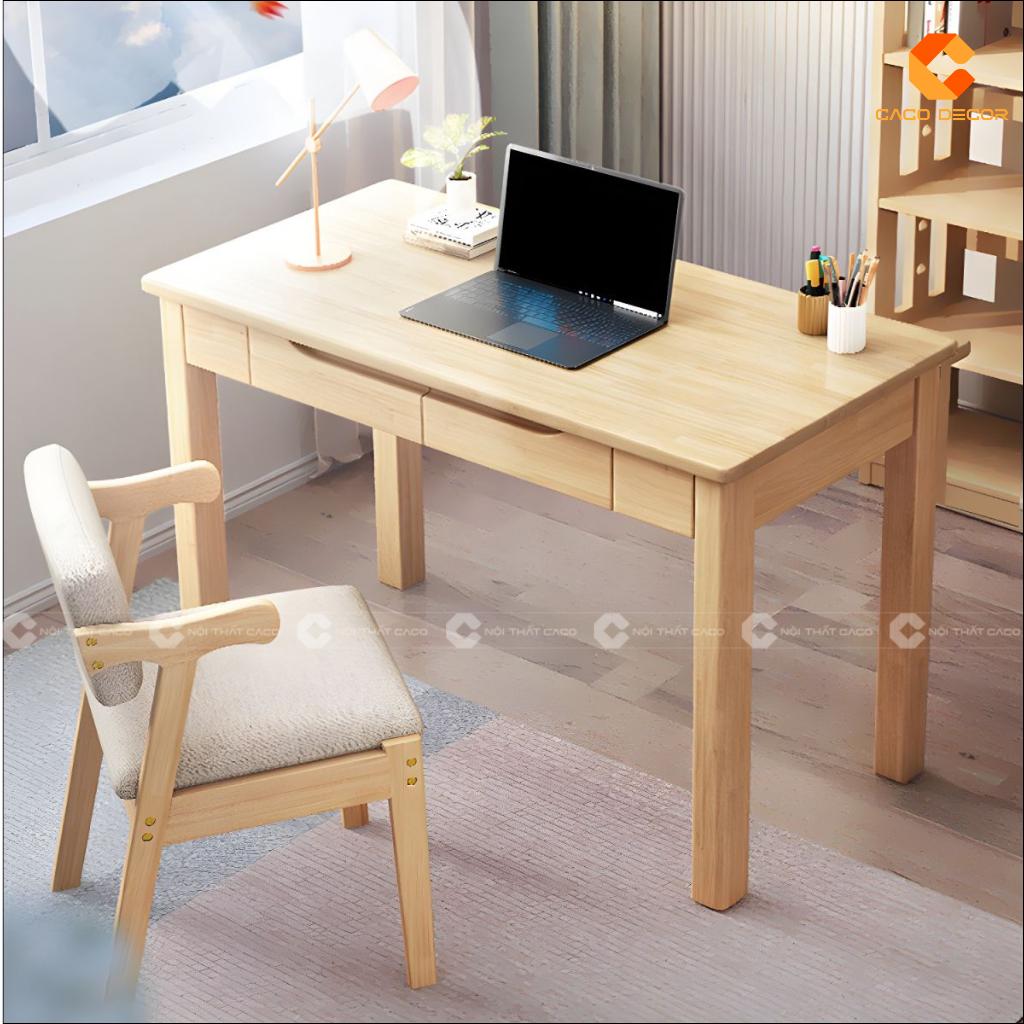 Bàn làm việc gỗ tự nhiên BLV048 màu gỗ sáng