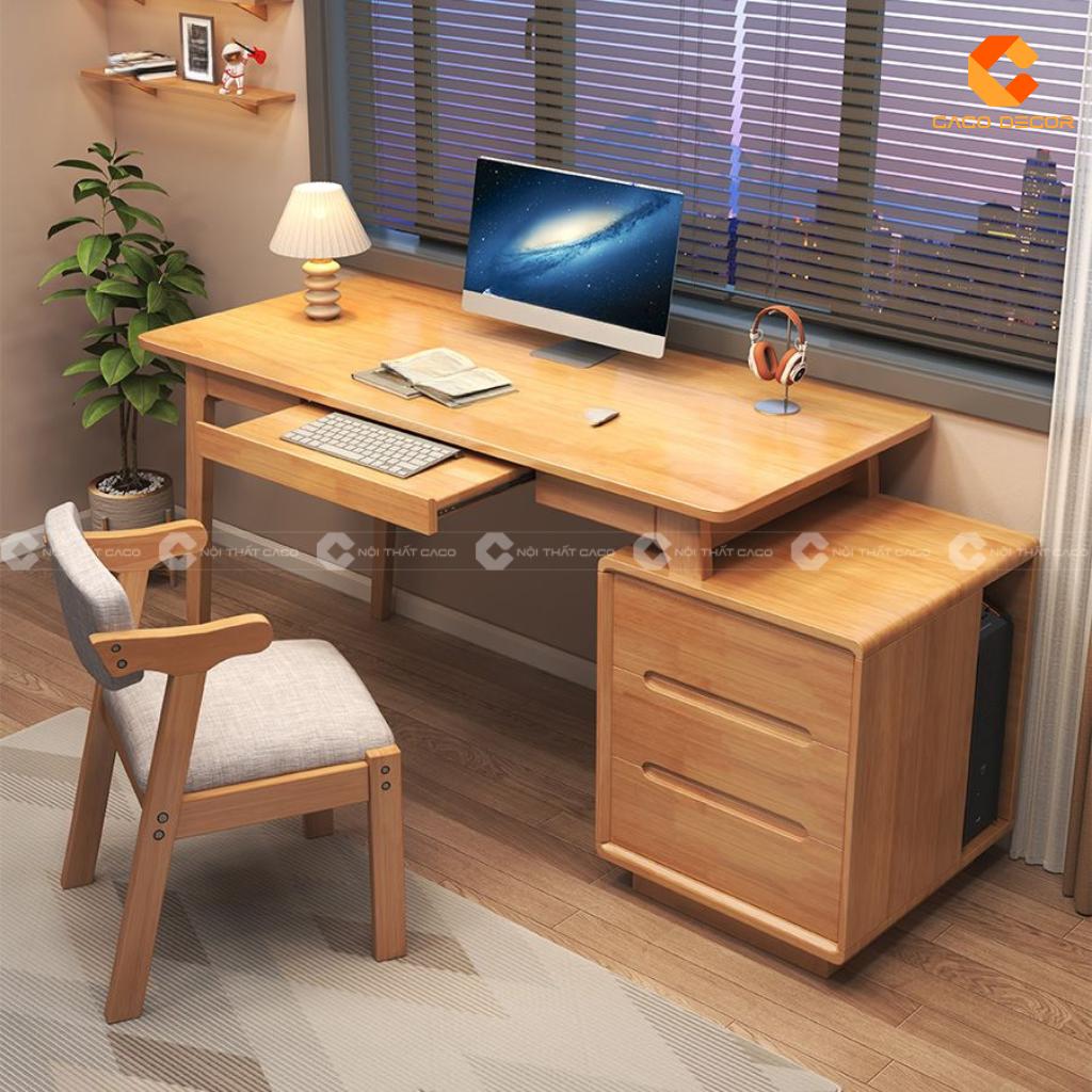 Bàn làm việc gỗ tự nhiên BLV051 màu sáng