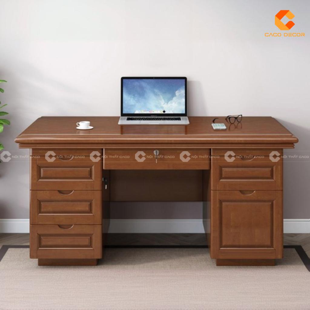 Bàn Làm Việc Tại Nhà Gỗ Tự Nhiên BLV056 Nhiều Ngăn 5