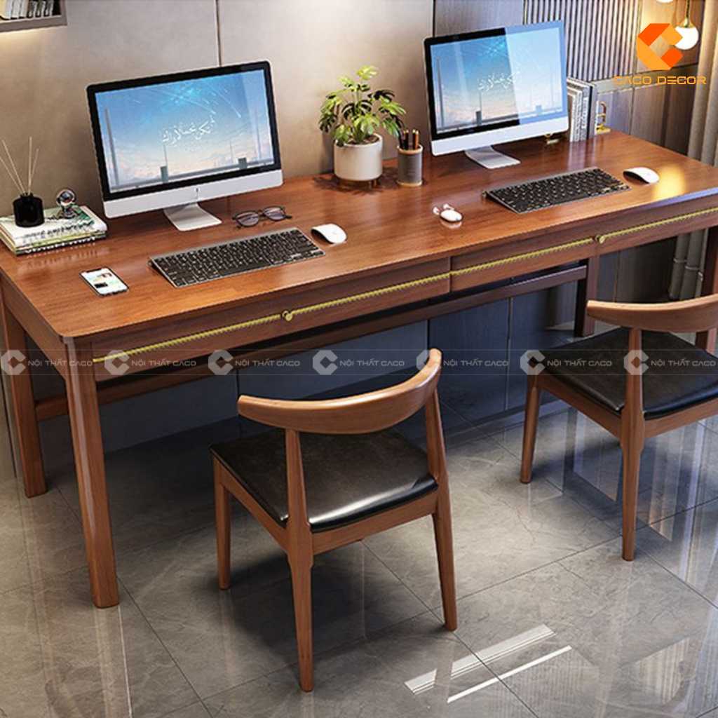 Bàn Làm Việc Tại Nhà Gỗ Tự Nhiên BLV060 Cho Hai Người 3