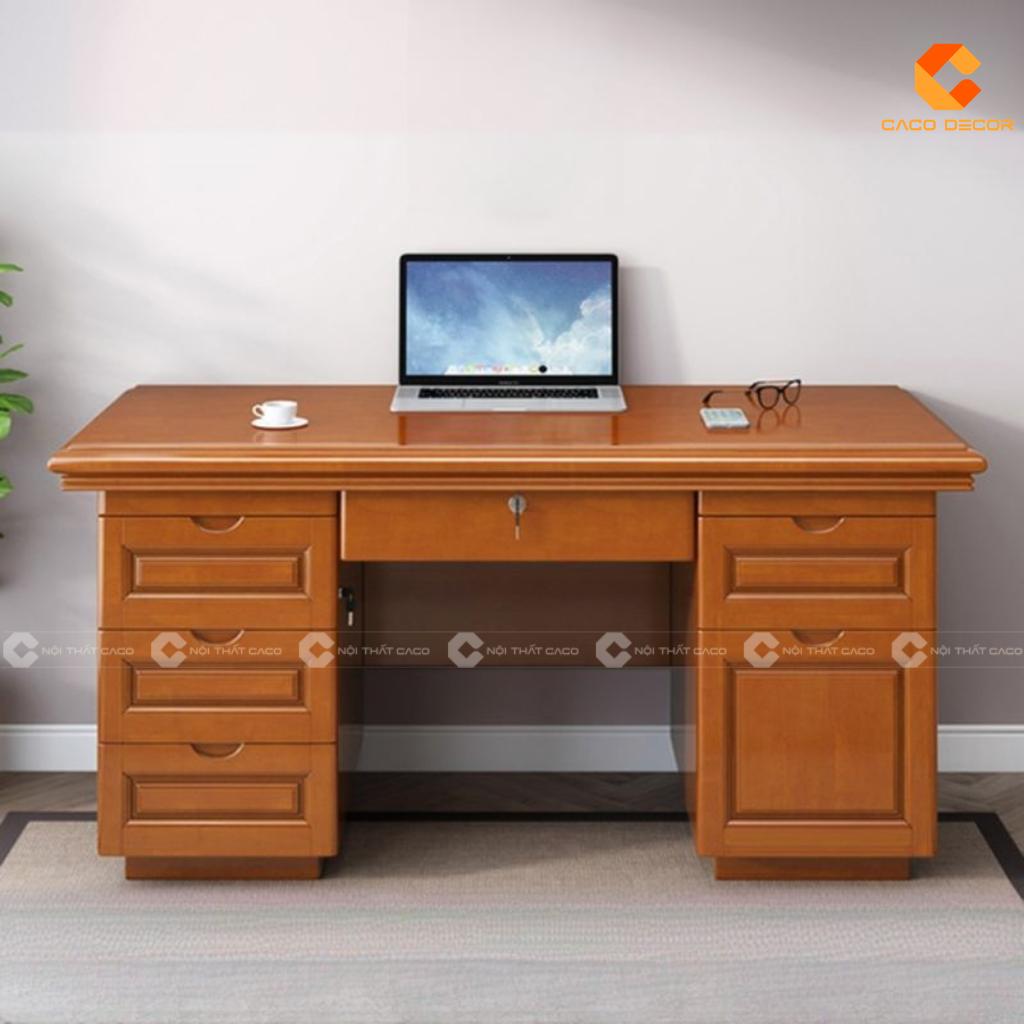 Bàn Làm Việc Tại Nhà Gỗ Tự Nhiên BLV056 Nhiều Ngăn 2