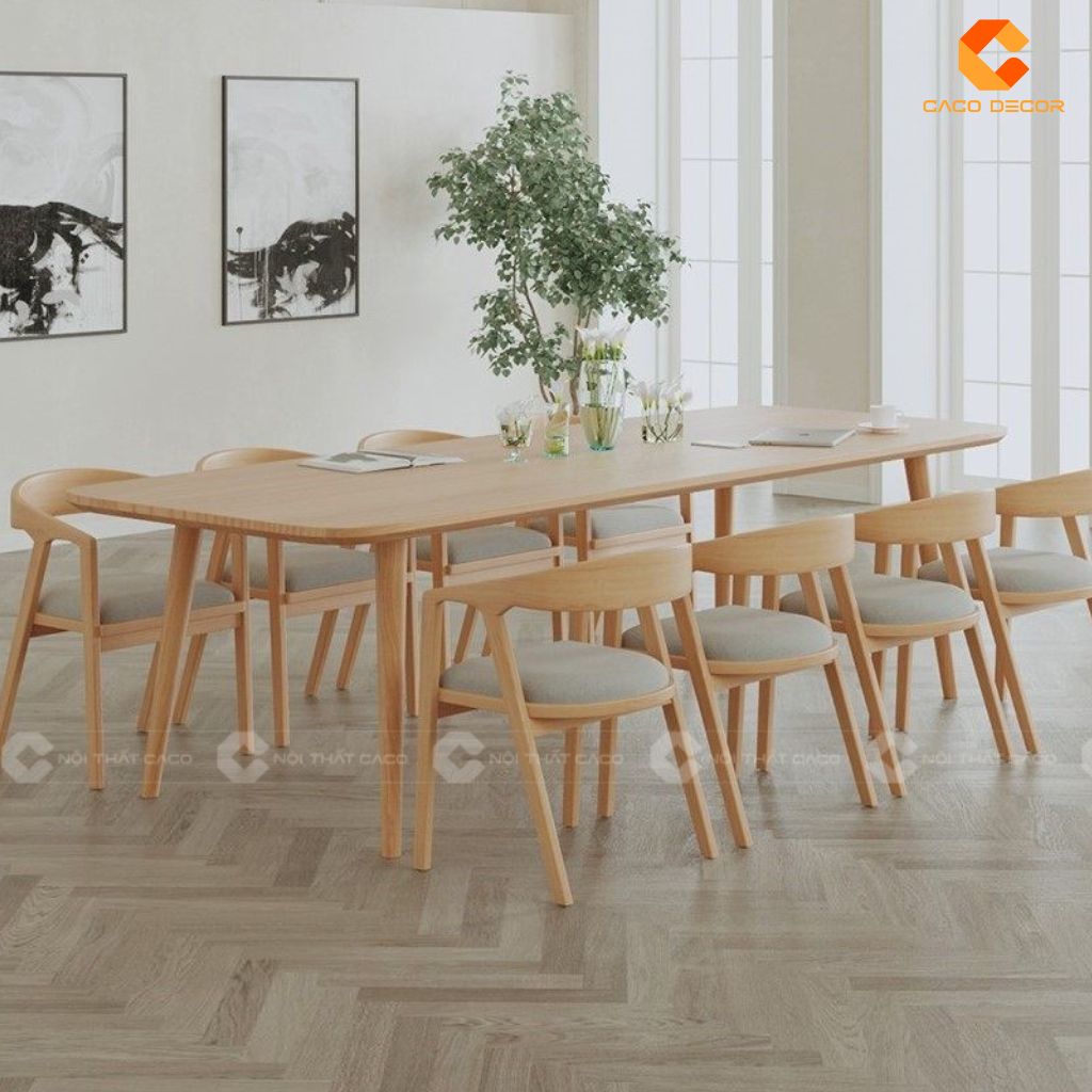 Bàn họp văn phòng BHTN013 thiết kế chân côn tròn thanh thoát