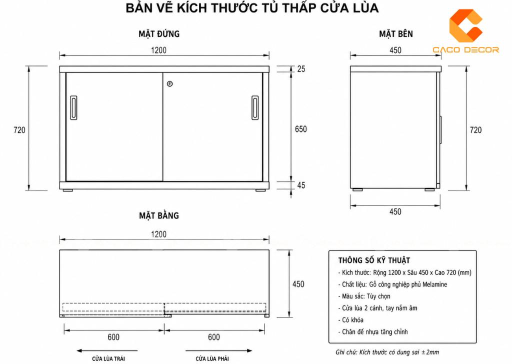 Bản vẽ kỹ thuật hệ tủ hồ sơ cao cửa lùa