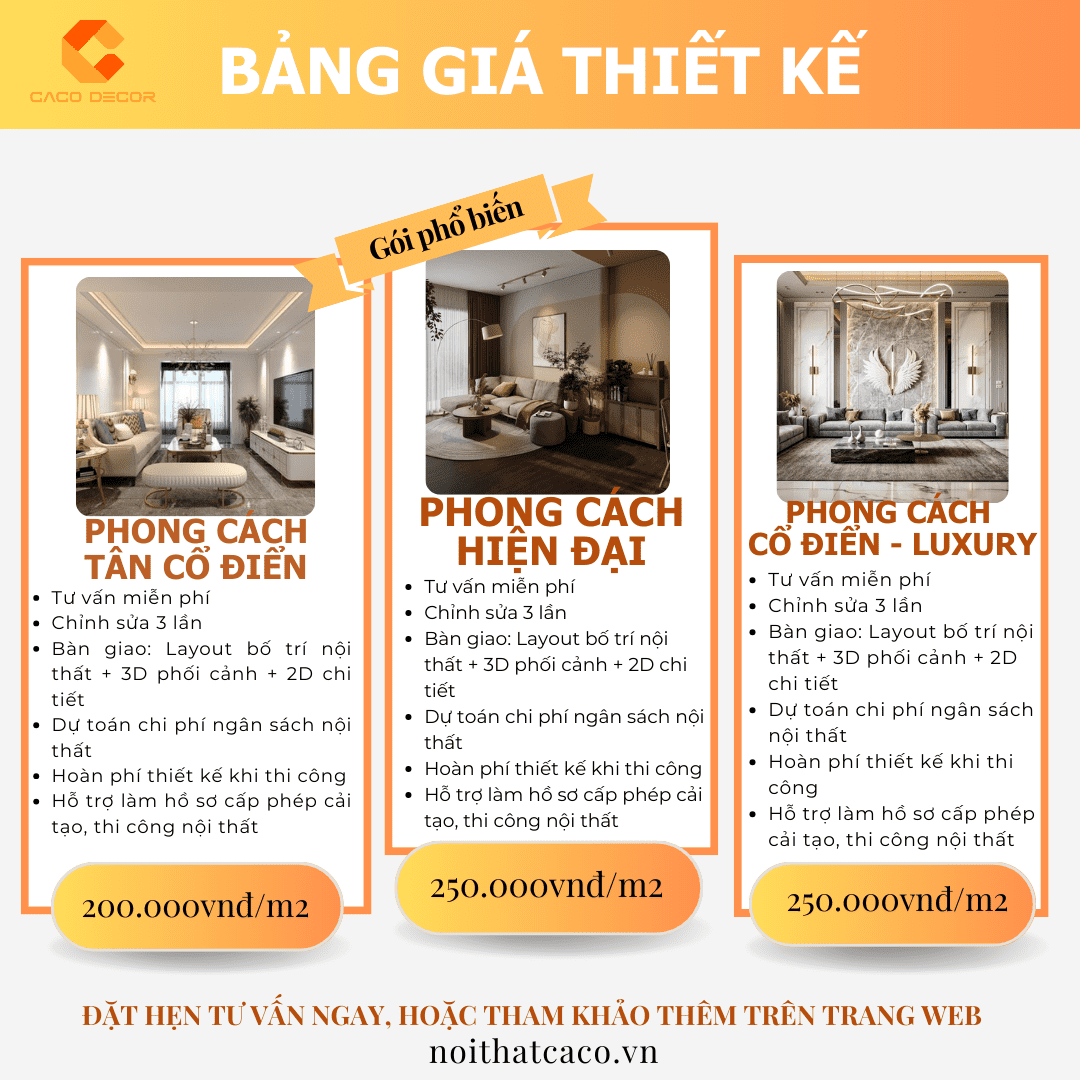 Báo giá thiết kế nội thất phòng ngủ tham khảo tại CaCo