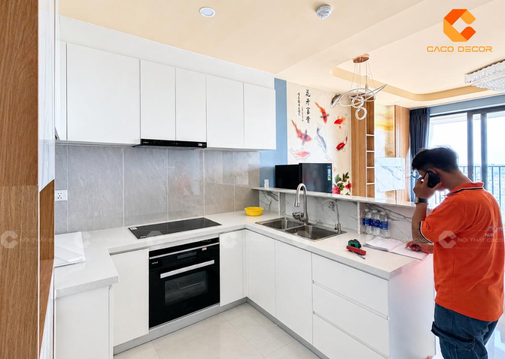 CaCo thi công tủ bếp thực tế tại nhà khách