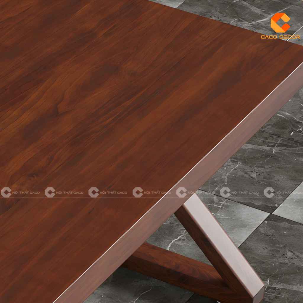 Bàn Giám Đốc Gỗ Tự Nhiên BGD058 Chân Chữ X Độc Đáo 2