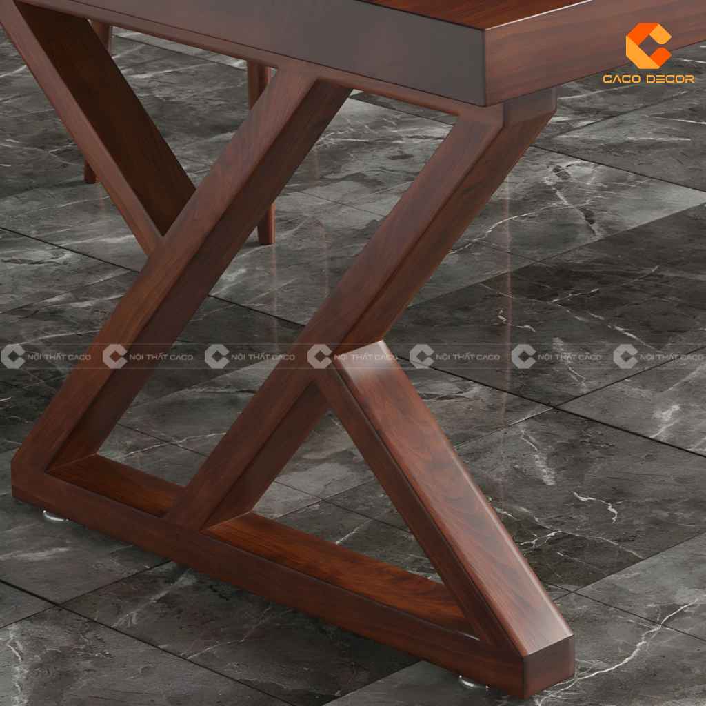 Bàn Giám Đốc Gỗ Tự Nhiên BGD058 Chân Chữ X Độc Đáo 1
