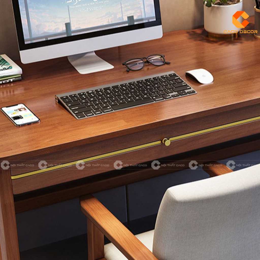 Bàn Làm Việc Tại Nhà Gỗ Tự Nhiên BLV060 Cho Hai Người 5