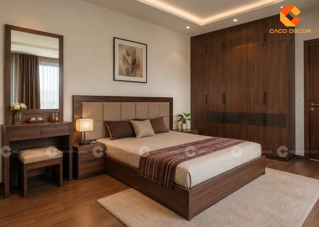 Combo giường tủ phòng ngủ có bàn trang điểm tiện nghi