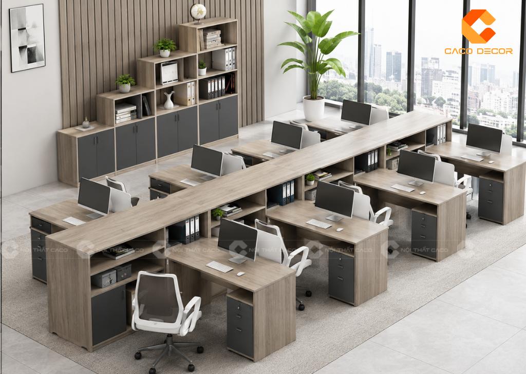 Mẫu Cụm Bàn Bàn Làm Việc 8 Người Hiện Đại Cho Văn Phòng 20