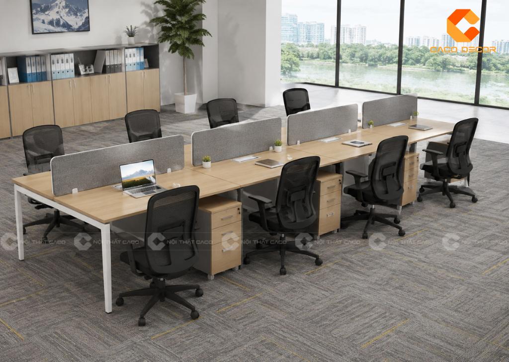 Mẫu Cụm Bàn Bàn Làm Việc 8 Người Hiện Đại Cho Văn Phòng 5