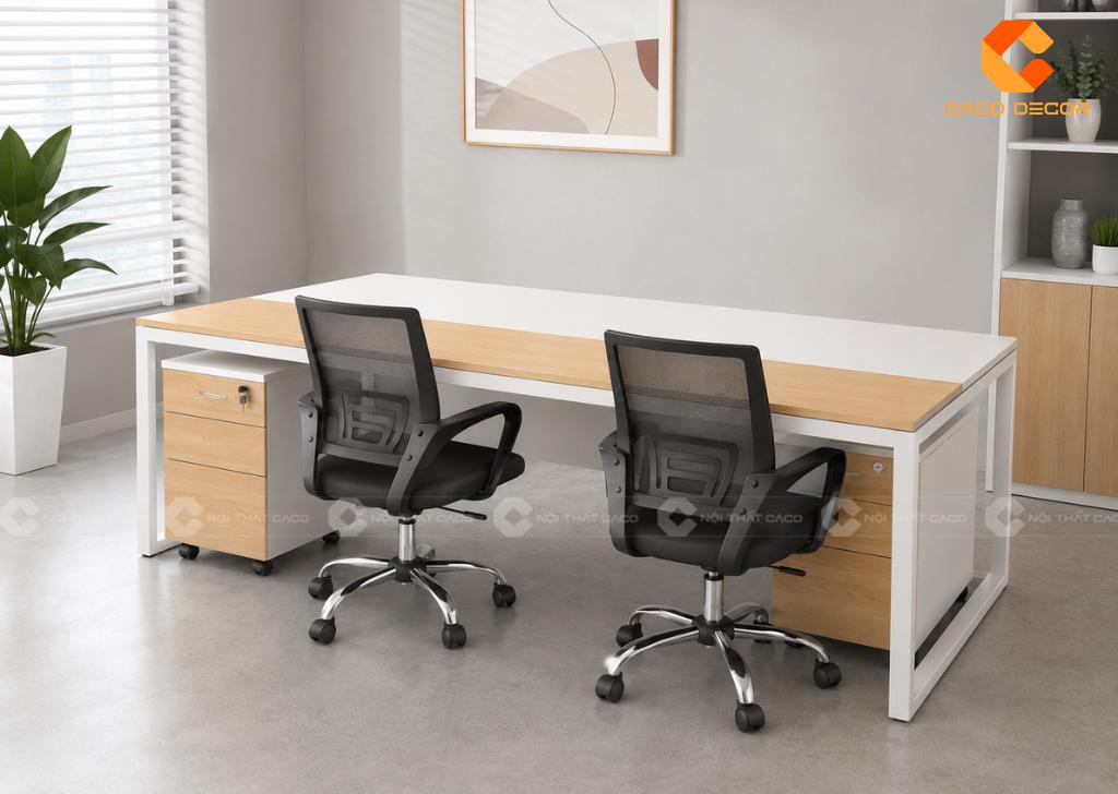 Cụm Bàn Làm Việc 2 Người Tiết Kiệm Hơn Mua 2 Bàn Lẻ 10