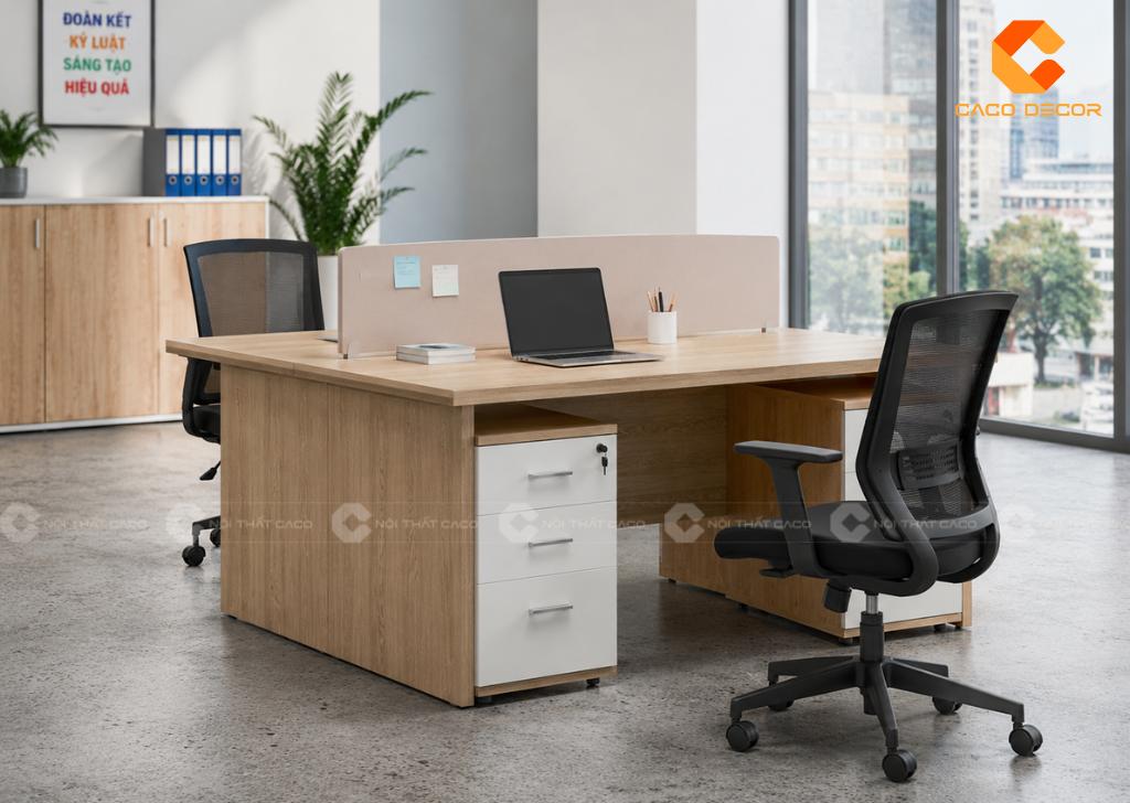 Cụm Bàn Làm Việc 2 Người Tiết Kiệm Hơn Mua 2 Bàn Lẻ 13