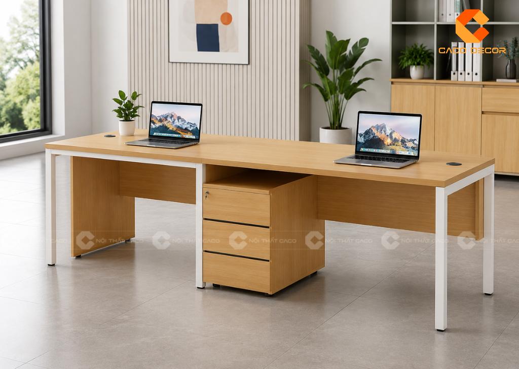 Cụm Bàn Làm Việc 2 Người Tiết Kiệm Hơn Mua 2 Bàn Lẻ 15