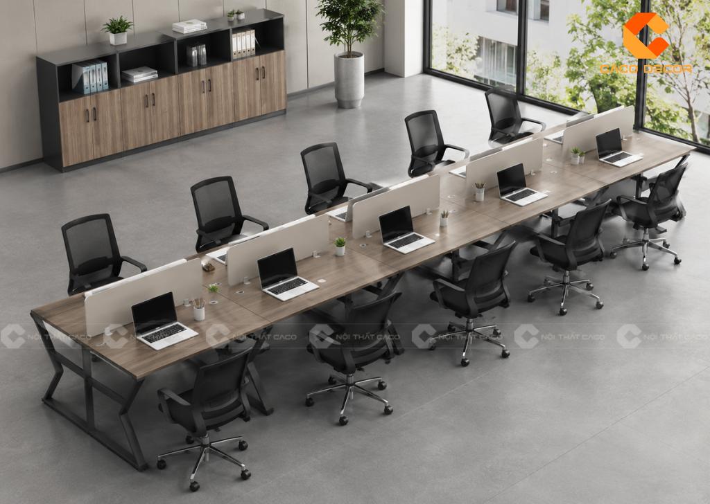 Mẫu Cụm Bàn Bàn Làm Việc 8 Người Hiện Đại Cho Văn Phòng 24