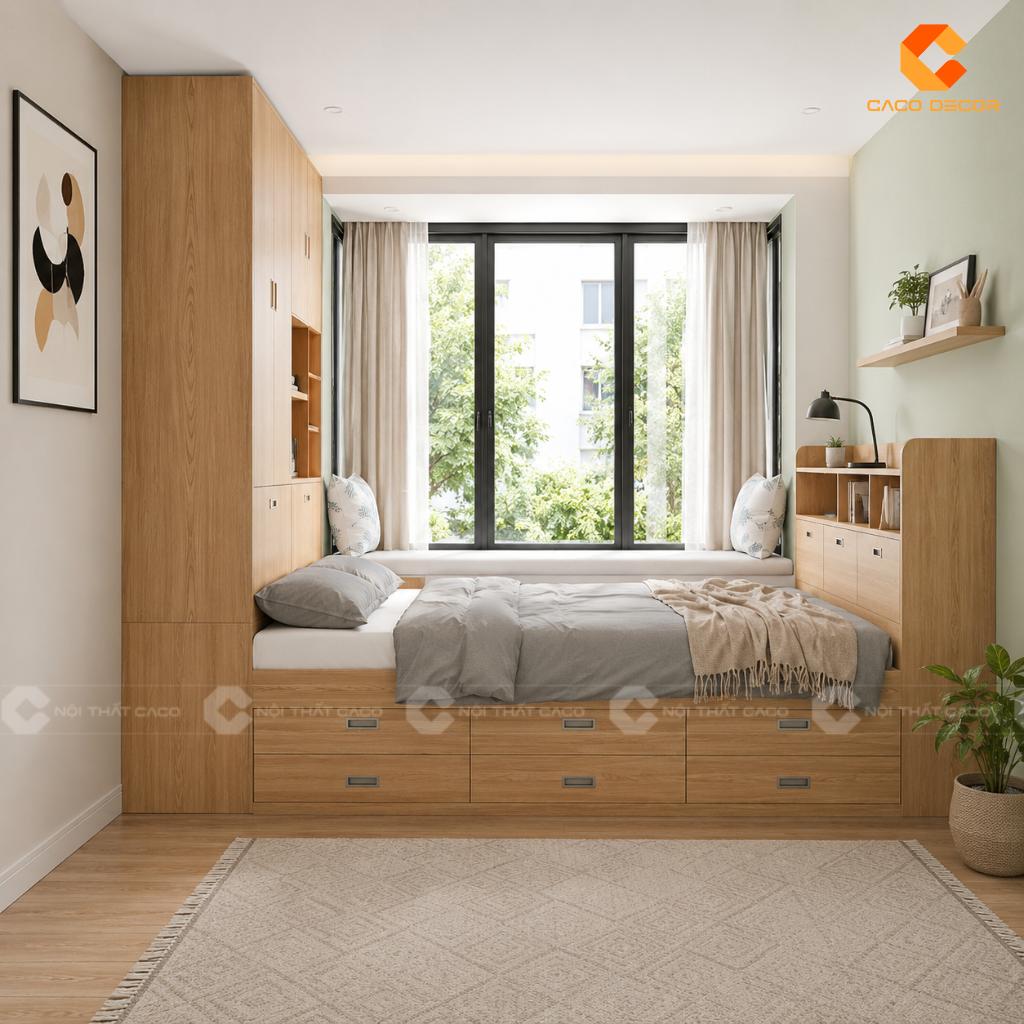 25+ Mẫu Giường Liền Tủ Thông Minh Đẹp, Tiết Kiệm Diện Tích 1