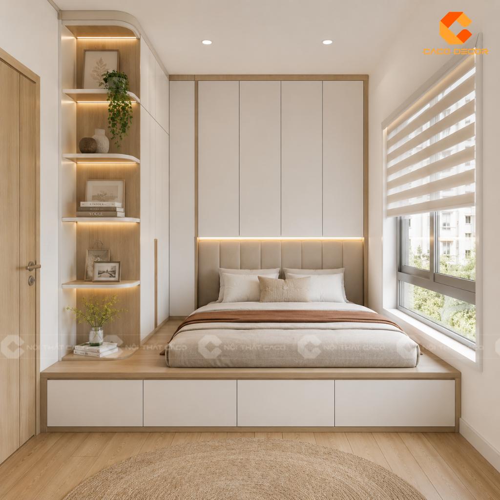 25+ Mẫu Giường Liền Tủ Thông Minh Đẹp, Tiết Kiệm Diện Tích 7