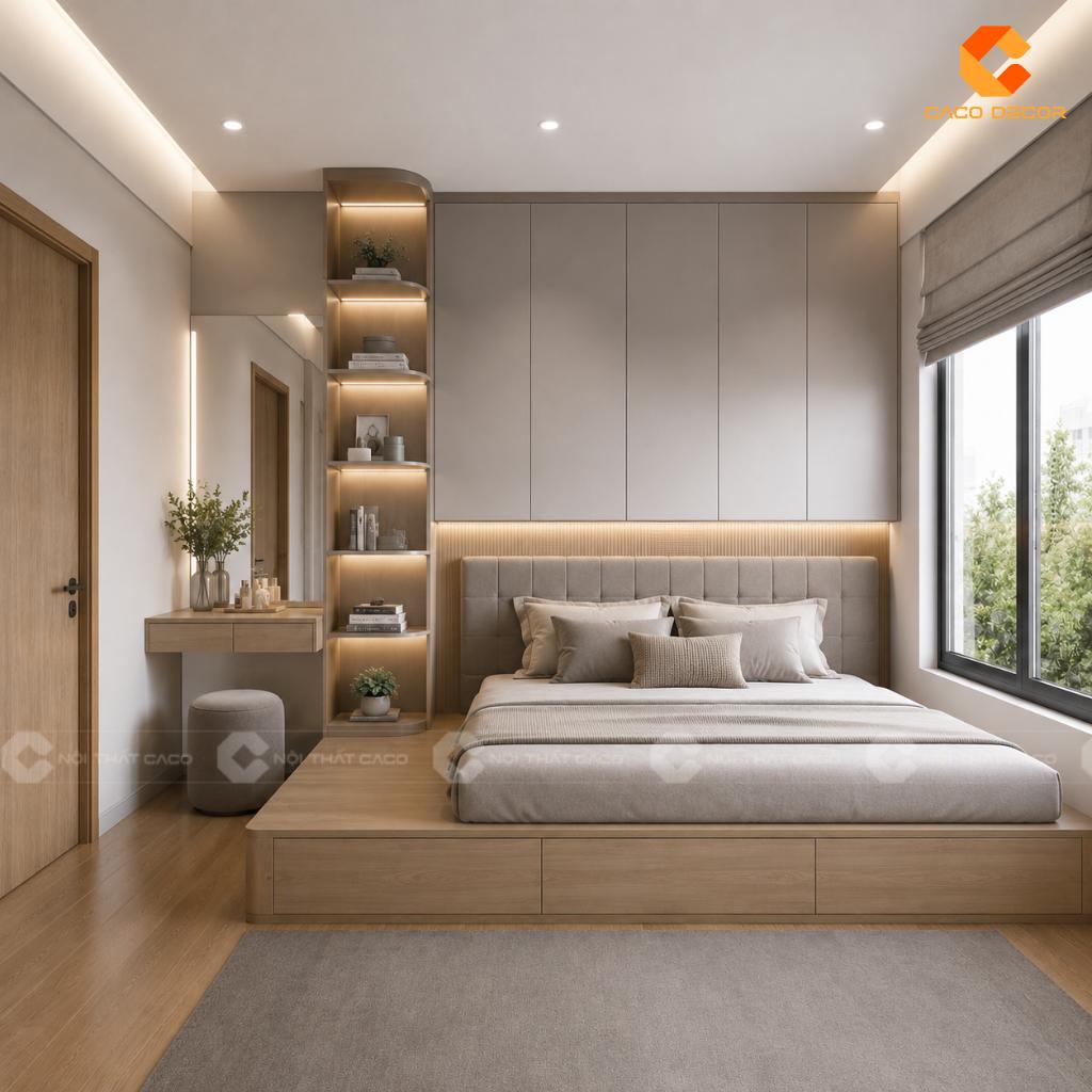25+ Mẫu Giường Liền Tủ Thông Minh Đẹp, Tiết Kiệm Diện Tích 10