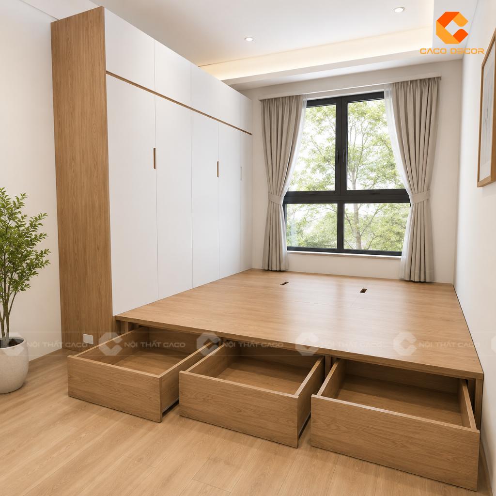 25+ Mẫu Giường Liền Tủ Thông Minh Đẹp, Tiết Kiệm Diện Tích 16