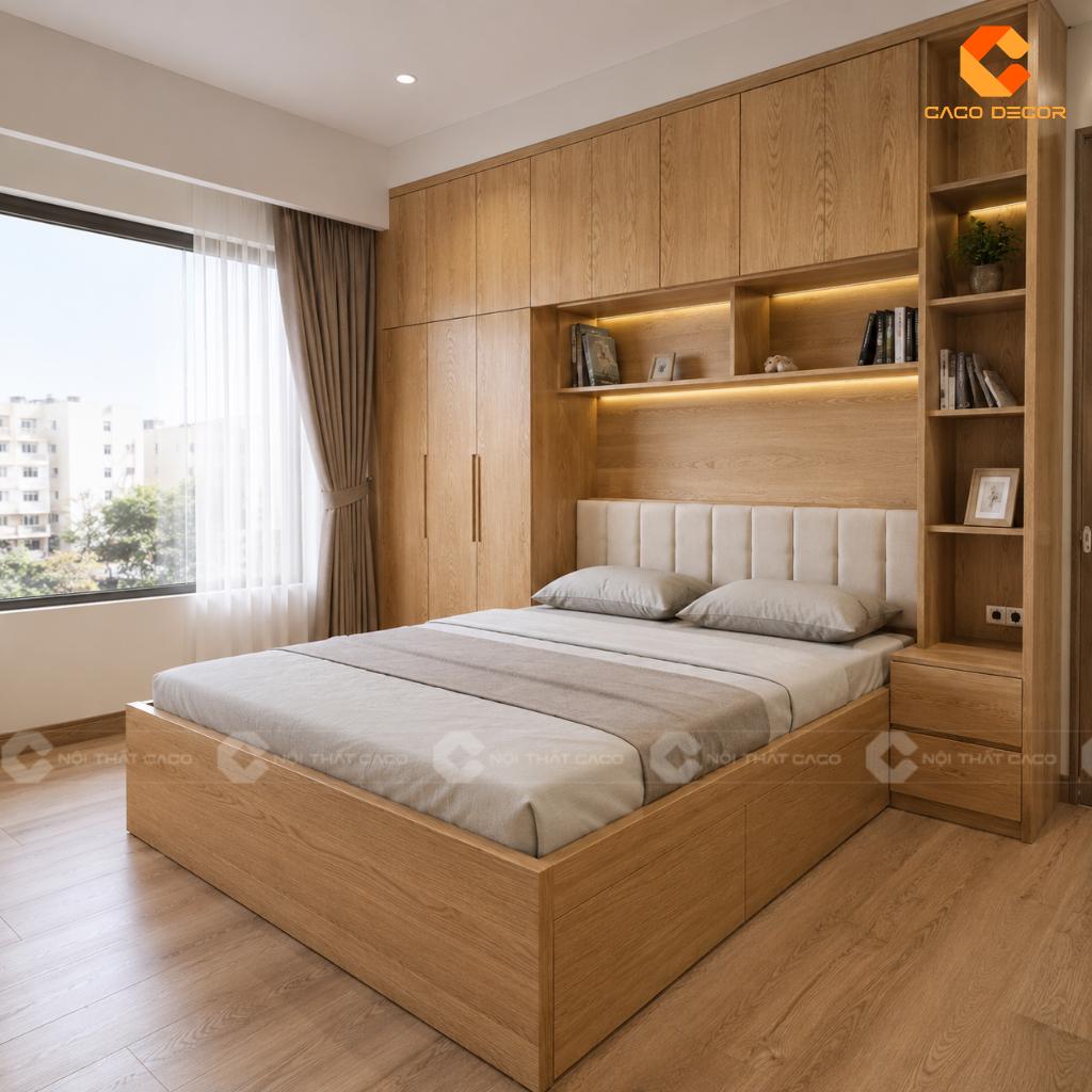 25+ Mẫu Giường Liền Tủ Thông Minh Đẹp, Tiết Kiệm Diện Tích 19