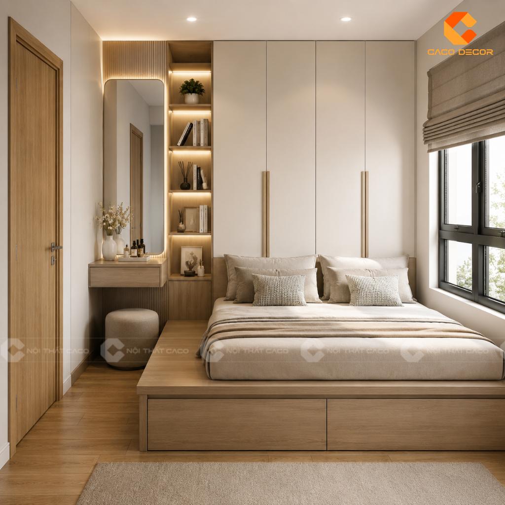 25+ Mẫu Giường Liền Tủ Thông Minh Đẹp, Tiết Kiệm Diện Tích 20