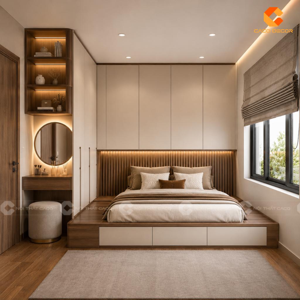 25+ Mẫu Giường Liền Tủ Thông Minh Đẹp, Tiết Kiệm Diện Tích 8