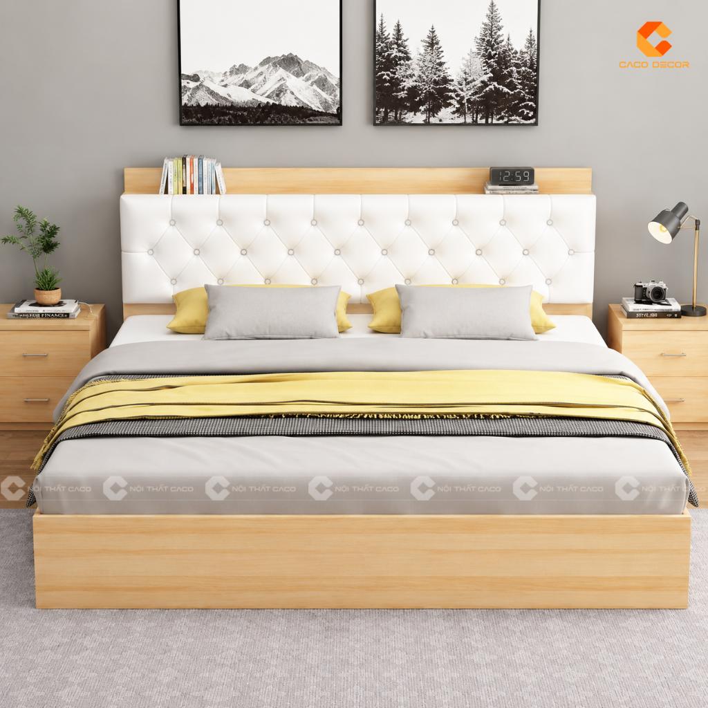 Giường Ngủ  MDF Melamine Màu Gỗ Sồi Cao Cấp -GN07 1