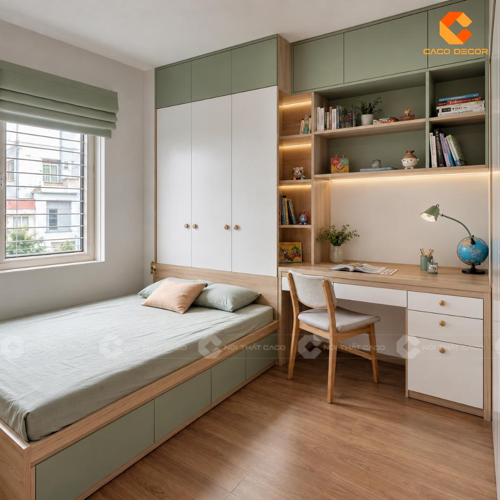 25+ Mẫu Giường Liền Tủ Thông Minh Đẹp, Tiết Kiệm Diện Tích 24