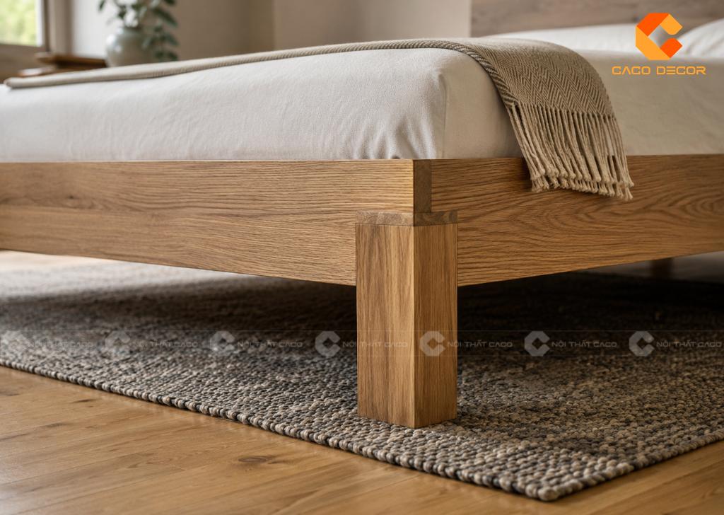 Kết cấu chắc chắn của giường ngủ không đầu