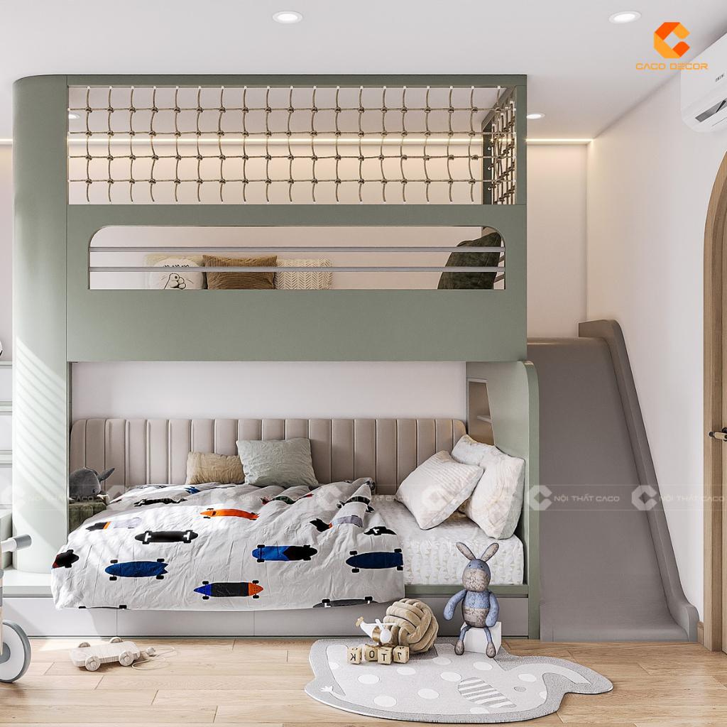 Mẫu giường tầng GT027 tích hợp cầu trượt
