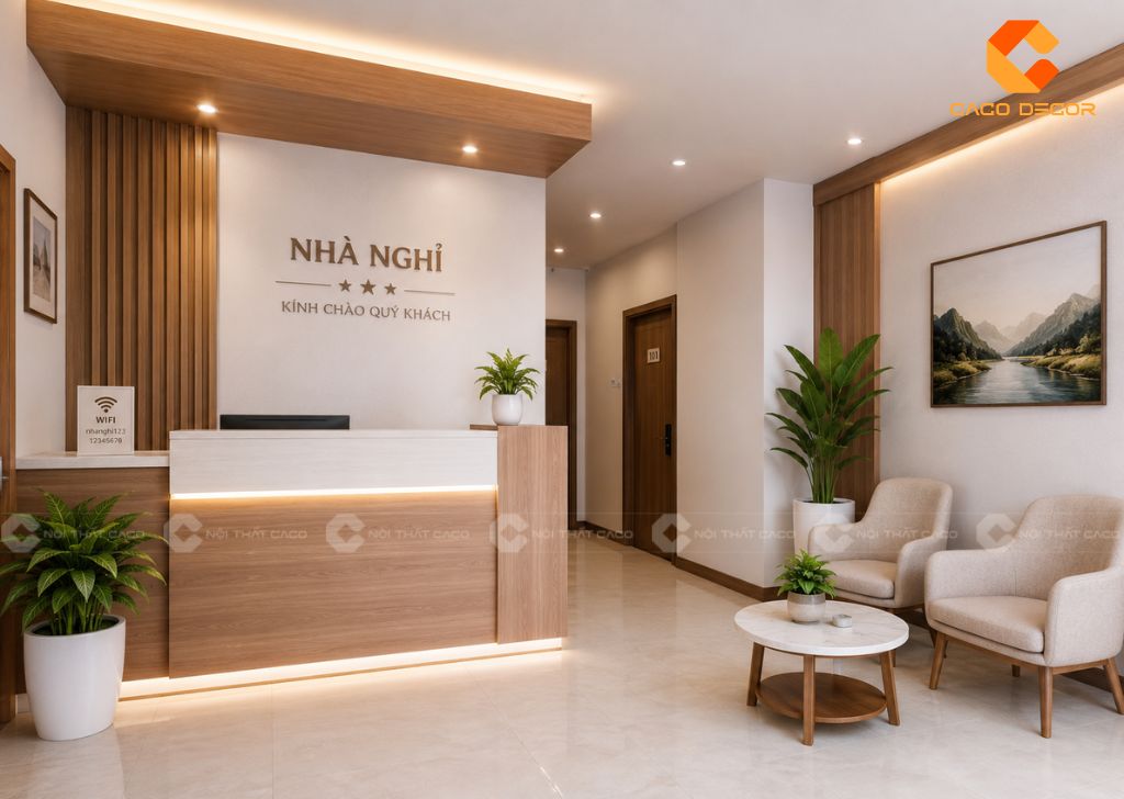 Mẫu Quầy Lễ Tân Nhà Nghỉ Đẹp, Ấn Tượng Cho Sảnh Tiếp Khách 9
