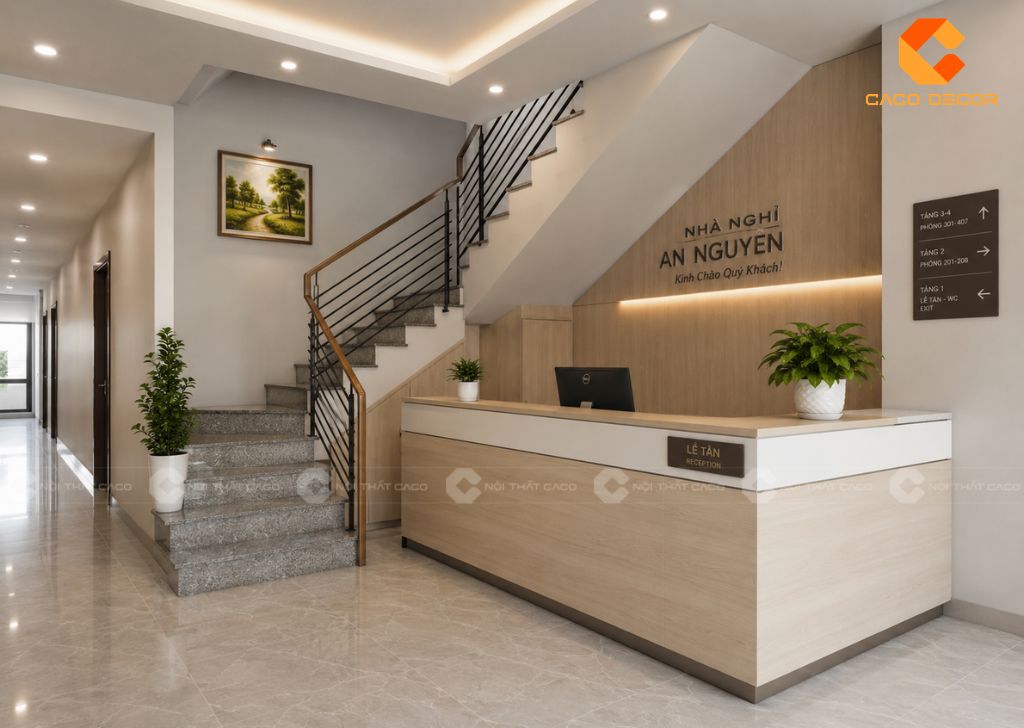 Mẫu Quầy Lễ Tân Nhà Nghỉ Đẹp, Ấn Tượng Cho Sảnh Tiếp Khách 10