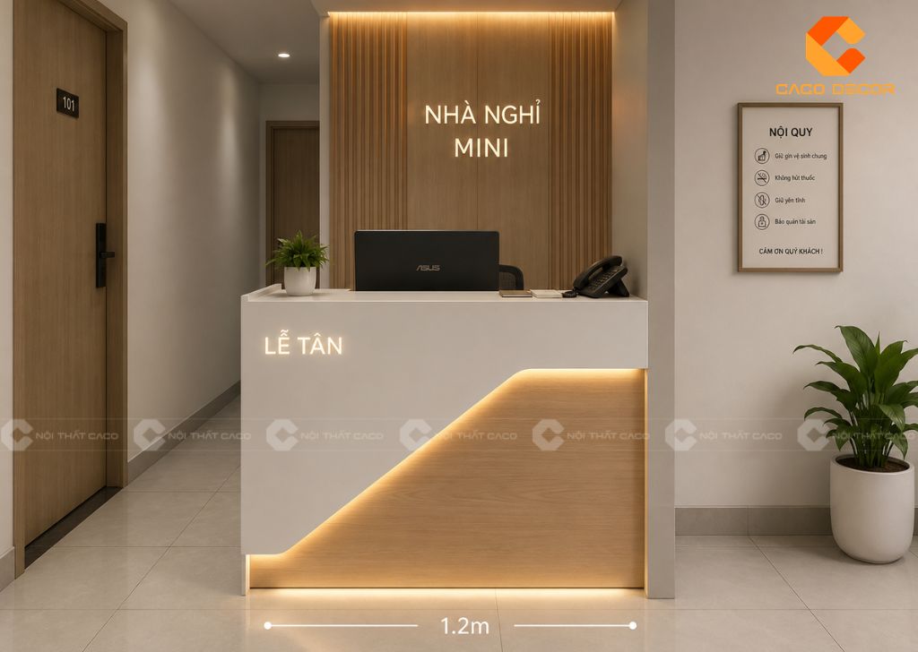 Mẫu Quầy Lễ Tân Nhà Nghỉ Đẹp, Ấn Tượng Cho Sảnh Tiếp Khách 11