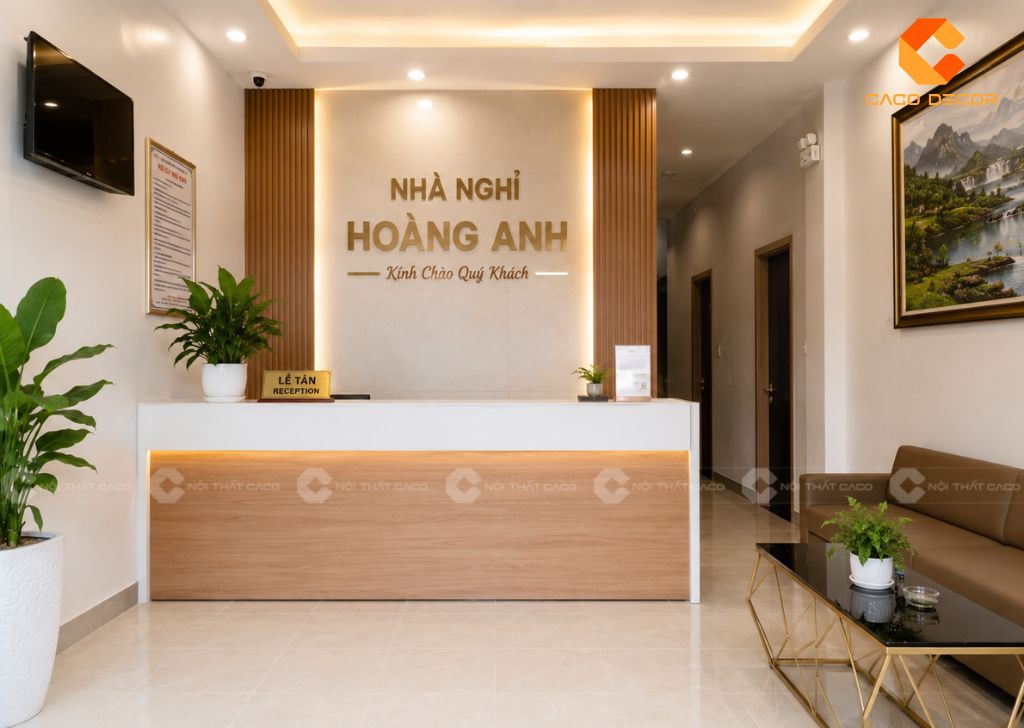 Mẫu Quầy Lễ Tân Nhà Nghỉ Đẹp, Ấn Tượng Cho Sảnh Tiếp Khách 12