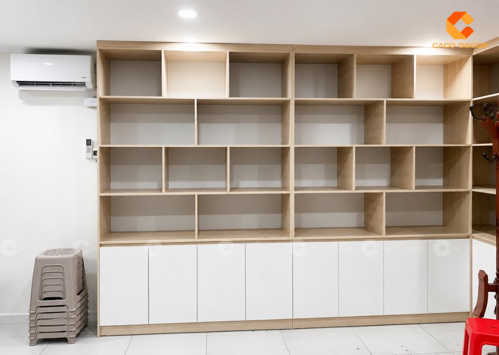 Chi tiết một cạnh tủ hồ sơ văn phòng chữ L