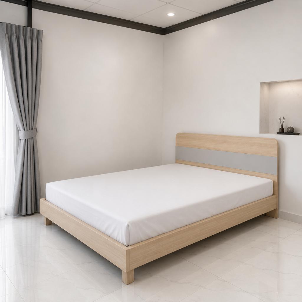 Phối cảnh 3D giường ngủ 1m8 chân cao