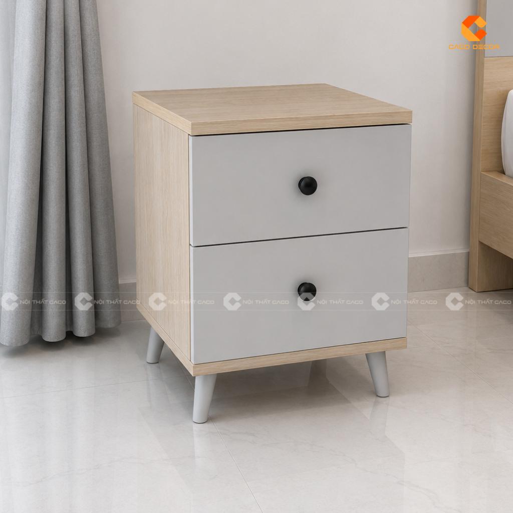 Phối cảnh 3D tủ đầu giường 2 ngăn kéo