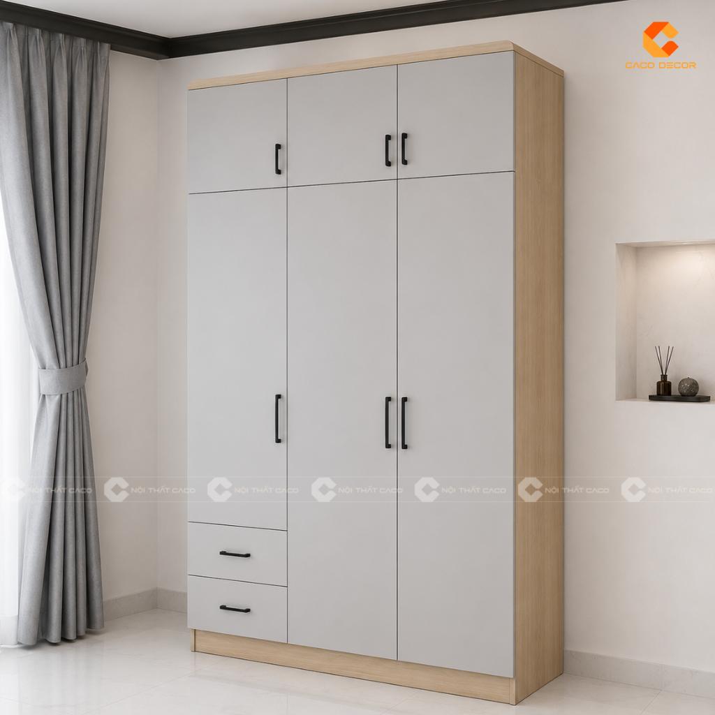 Phối cảnh 3D tủ quần áo gỗ công nghiệp