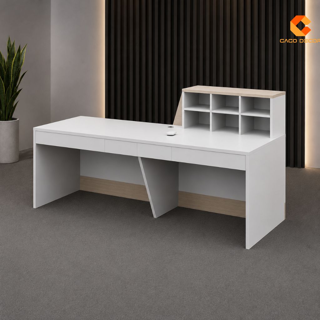 Quầy Lễ Tân Gỗ Công Nghiệp QLT037 Đẹp Hiện Đại | CaCo 1