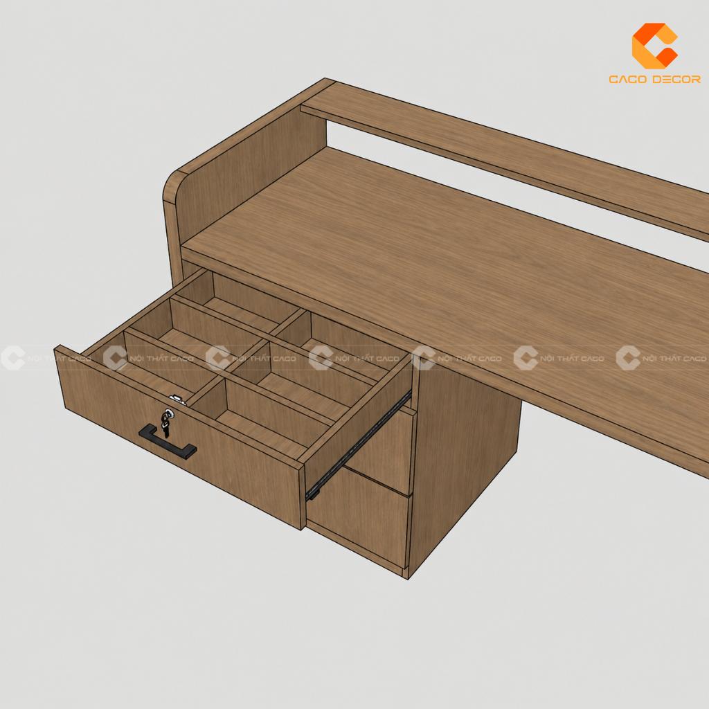 Quầy Lễ Tân Gỗ Tự Nhiên QLT036 Phủ Veneer Cao Cấp CaCo 3