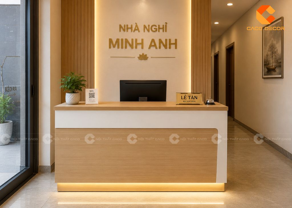 Mẫu Quầy Lễ Tân Nhà Nghỉ Đẹp, Ấn Tượng Cho Sảnh Tiếp Khách 19