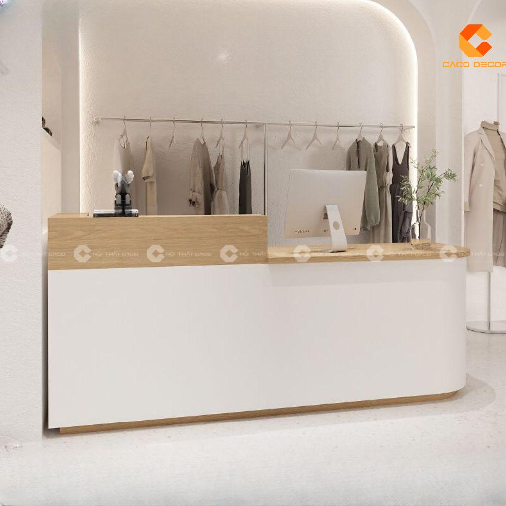 Quầy Lễ Tân Gỗ Công Nghiệp QLT031 Bo Góc Đẹp | CaCo 4