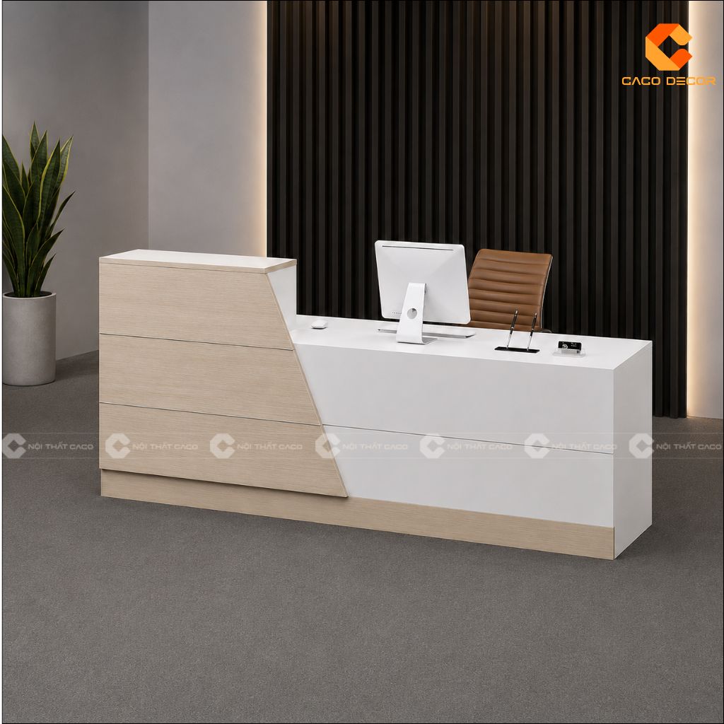 Quầy Lễ Tân Gỗ Công Nghiệp QLT037 Đẹp Hiện Đại | CaCo 4