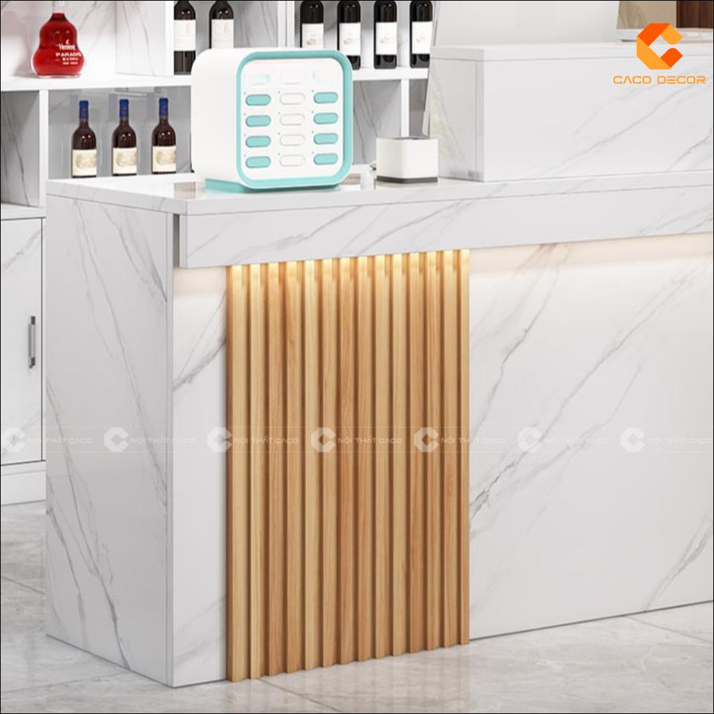 Quầy Lễ Tân Gỗ Công Nghiệp QLT040 Vân Đá Sang Trọng 3